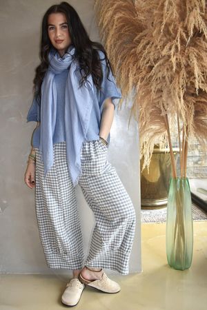 Annie Gingham Quirky 7/8 Pant Denim
